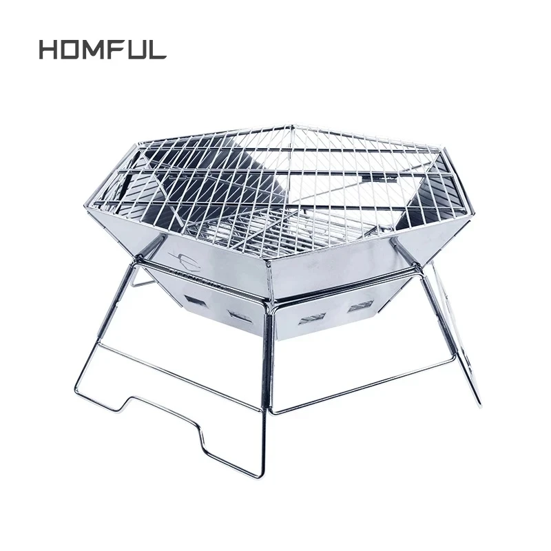 Inventory Stainless Steel BBQ Grill Folding Camping Barbecue Grill ourdoor foldable BBQ grill