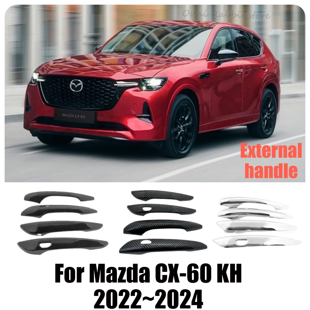 

For Mazda CX-60 KH 2022~2024 2023 RHD LHD Exterior Door Handle Protect Cover Anti-scratch Decorative Modified Accessories