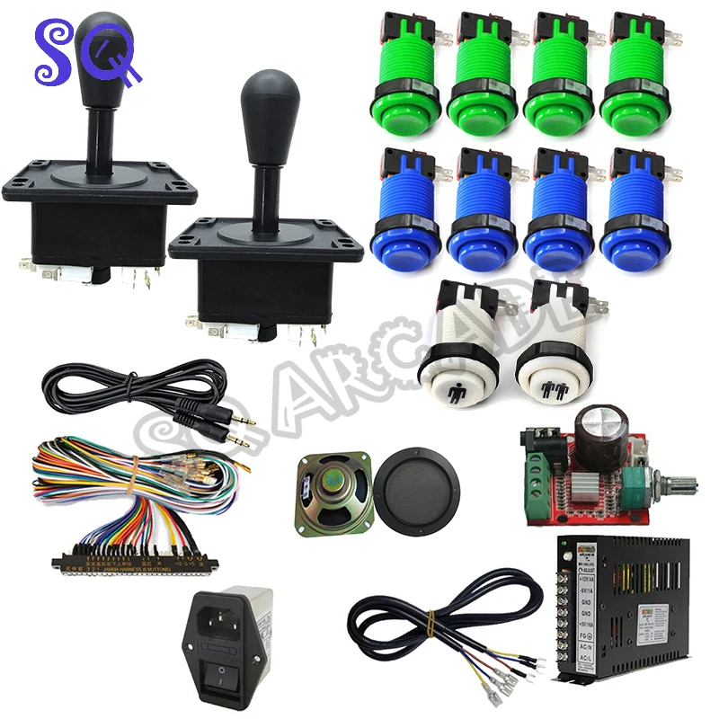 

Arcade Console 2 Players DIY Kit With Black Jamma Cable Happ Joystick Amplifier Speaker WY Power for Pandora Game Jamma Bartop