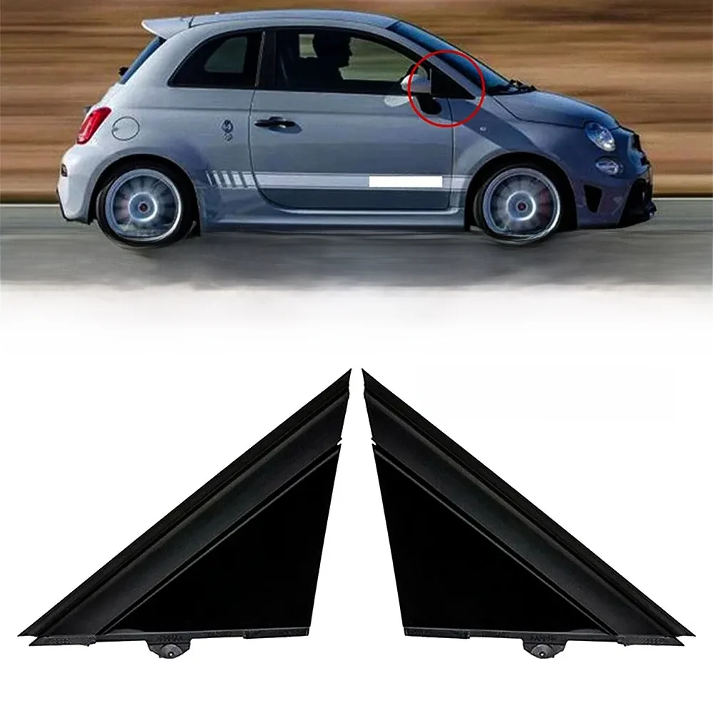 Couvercle de plaque triangulaire de miroir de porte moulage pour FIAT 500 2012 – 2019, couverture de drapeau, fenêtre avant, Triangle de pilier A 1SH17KX7AA 1SH16KX7AA