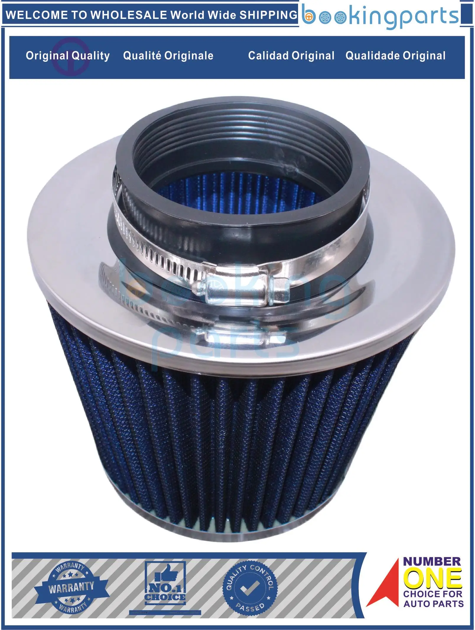 AIF18761(BLUE),free,flow,power,high,flujo,flu,81KYNT,YH6008A Air Filter For UNIVERSAL SPORTS FILTER CONE SHAPE 3IN BORE