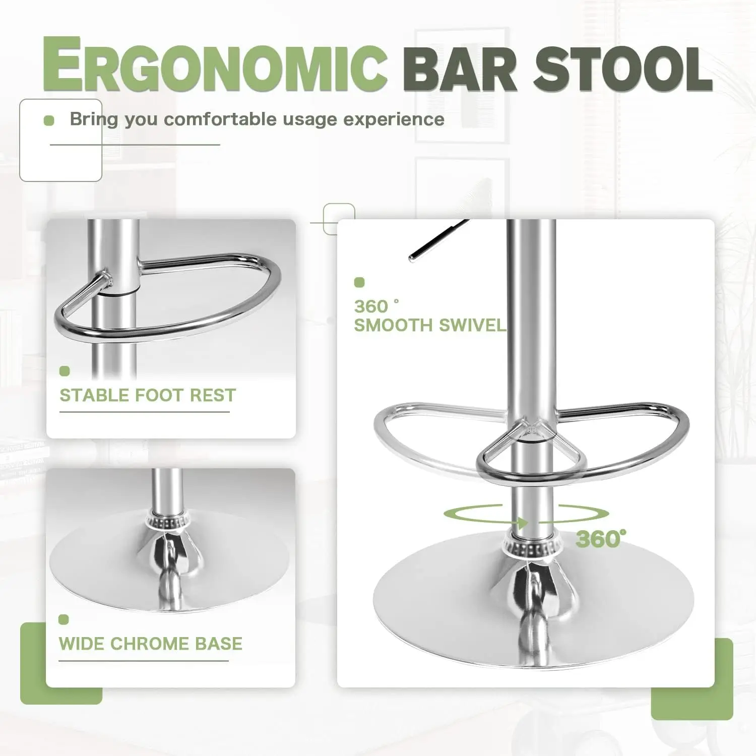 Barkrukken Moderne Pu Lederen Draaibare Verstelbare Hydraulische Barkruk Vierkante Teller Hoogte Kruk Set Van 2 Armloos