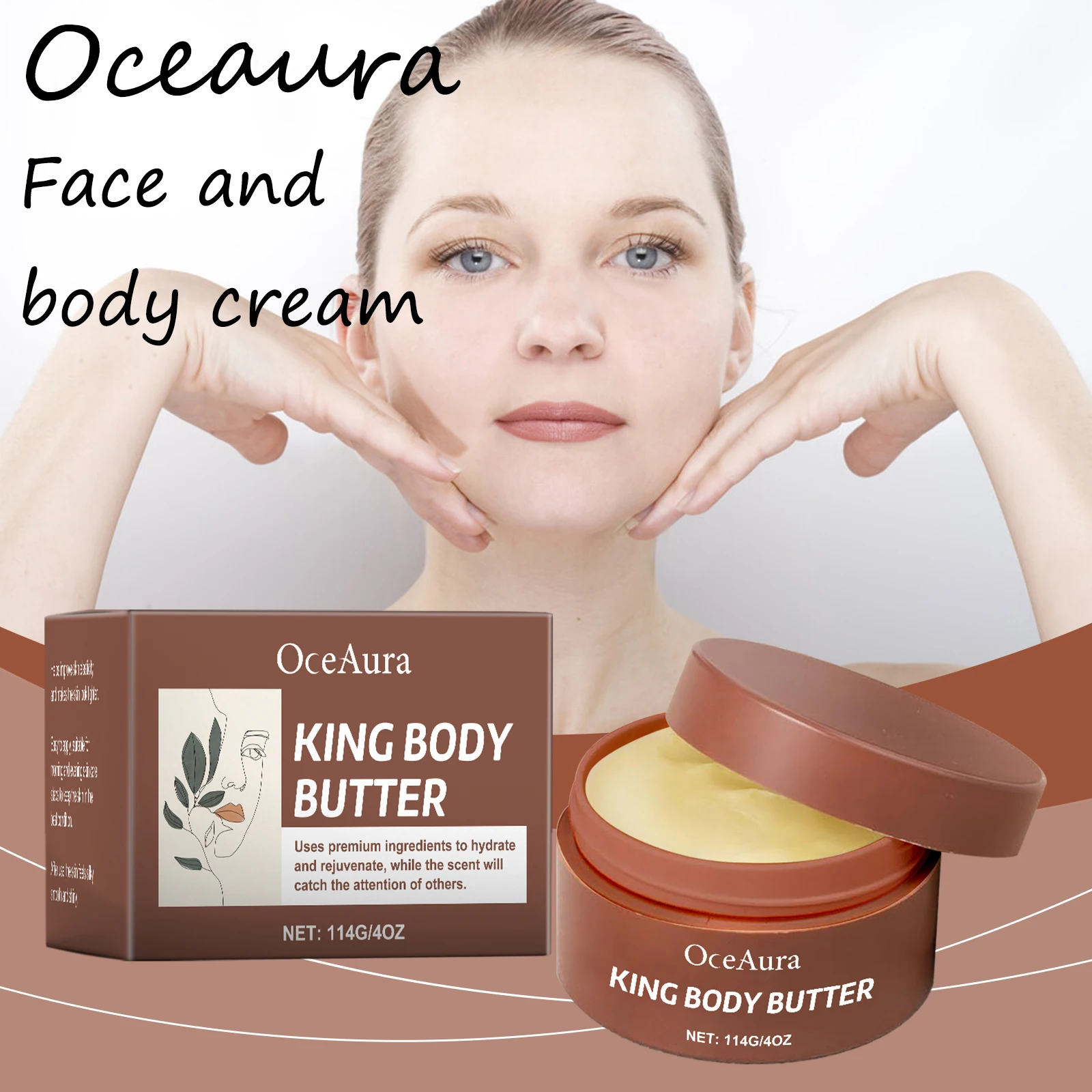 

Oceaura Shea Butter Body Cream Daily Reduce Dryness Moisturizing Nourishing Improve Roughness Softening Body Skin Cream