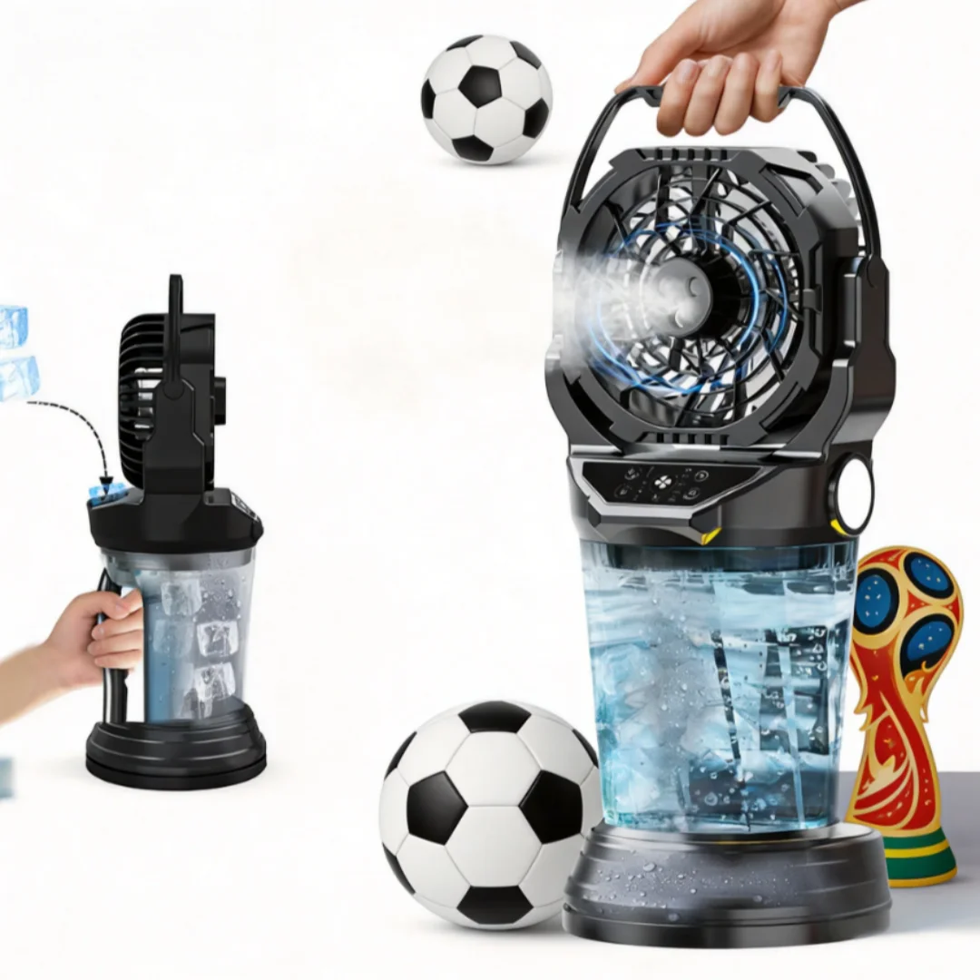 Ventilateur brumisateur portable à piles, 30 000 mAh, réservoir d'eau de 15 L, 4 vitesses, 1 200 CFM, 150 °   Oscillateur, pour le camping, vert