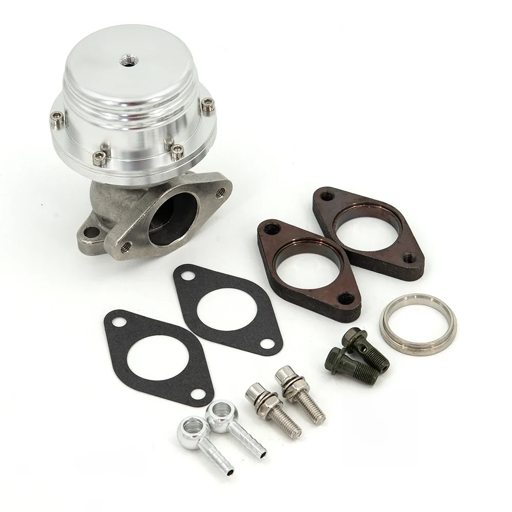 Uniwersalna zewnętrzna przepustnica Turbo 38 mm z aluminium i stali z kołnierzem i osprzętem Zestaw przepustnicy 14PSI do kolektora doładowania — zdjęcie 2