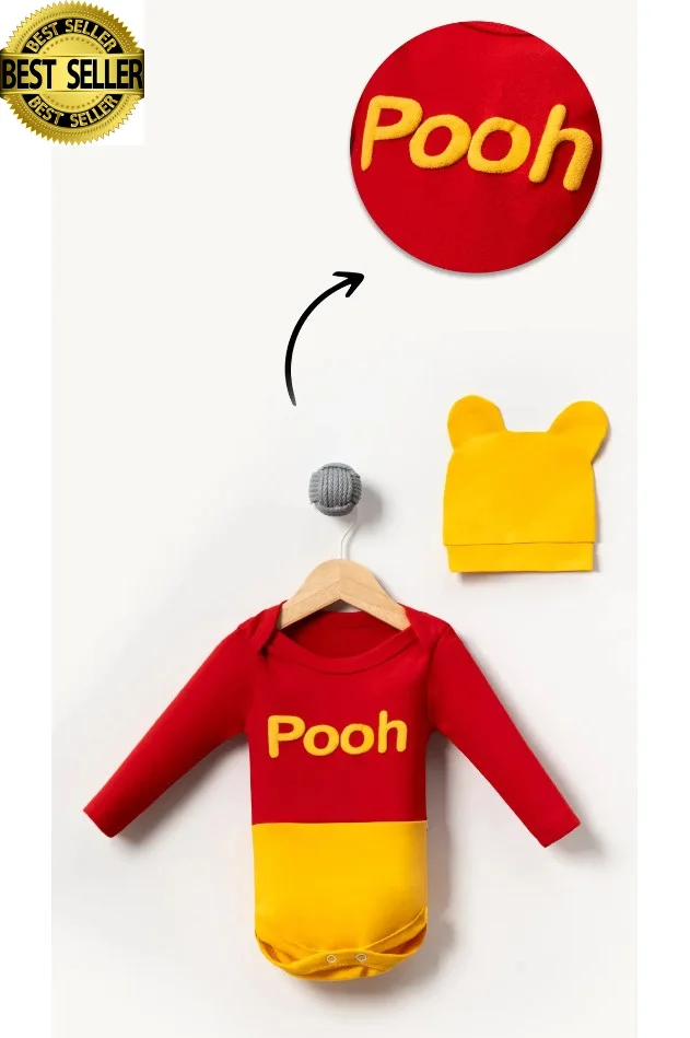 

2-Piece Baby Badi with Pooh Image Hat, baby overalls, baby girl clothes, baby boy clothes