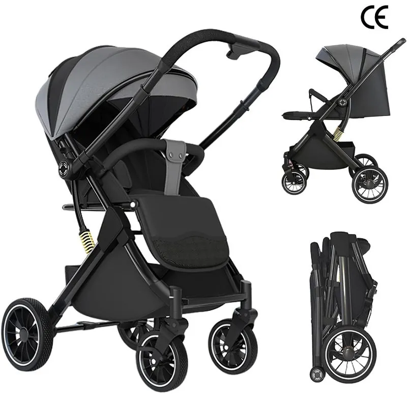 Luxury Baby Stroller Travel Baby Carriage Portable Folk Prams Aluminum block High Landscape Car for Newborn Babyboomer