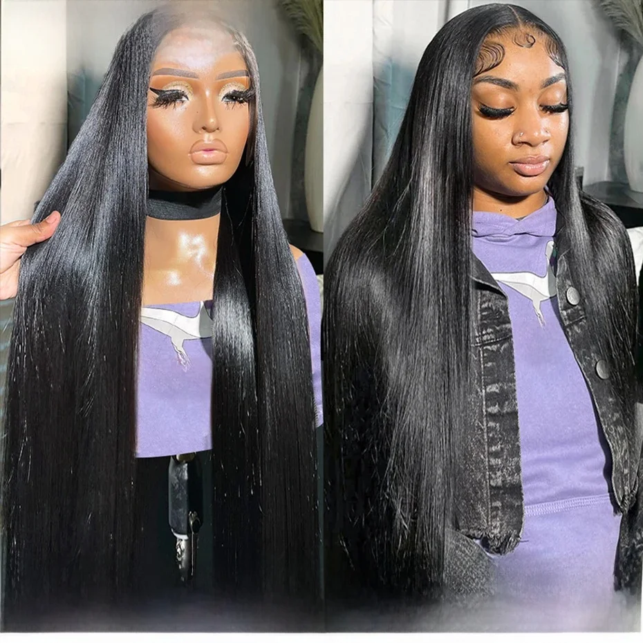 Rechte Lace Frontale Pruik 13X4 13X6 360 Lace Front Human Hair Pruiken Voor Zwarte Vrouwen Brazilian 4X4 Lace Sluiting Human Hair Pruiken - afbeelding 2