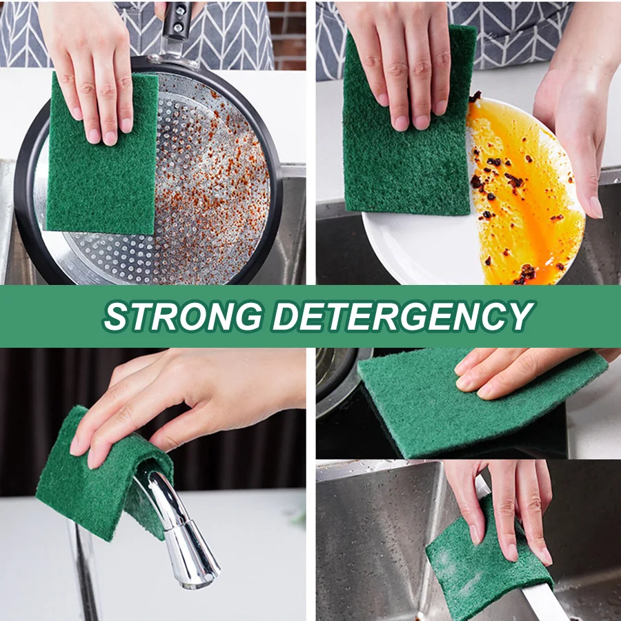 ชุดฟองน้ำทำความสะอาดอเนกประสงค์ 10 ชิ้น ตัวช่วยครัวในวันคริสต์มาส! ขจัดคราบไขมัน/น้ำมันฝังแน่น ขัดล้างจาน กระทะ อ่างล้างจาน