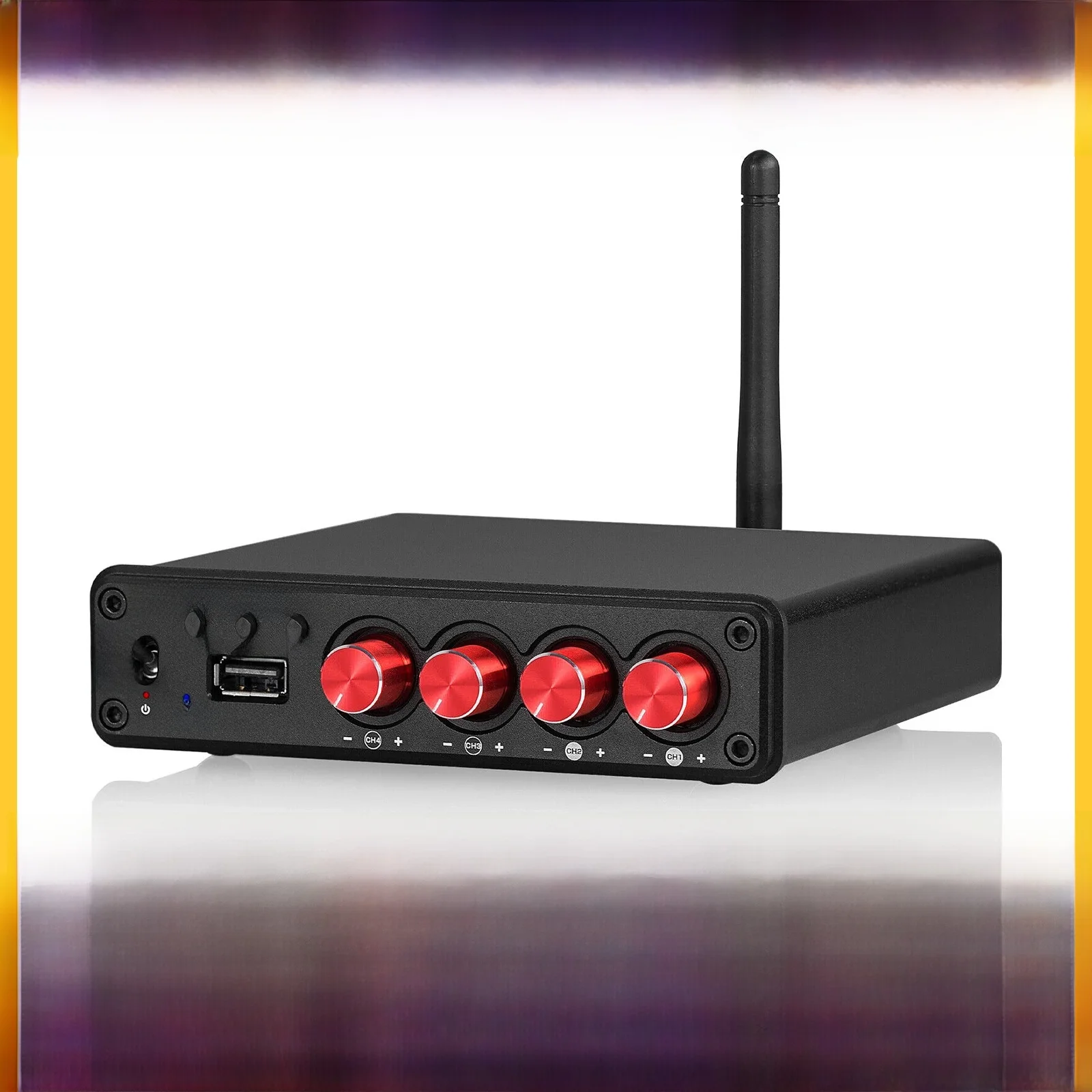 Douk Audio Mini Bluetooth 5.0 Wzmacniacz cyfrowy HiFi 4-kanałowy wzmacniacz audio do domowego systemu stereo Samochodowy / wielomieszeniowy wzmacniacz mocy 50W * 4 — zdjęcie produktu 7