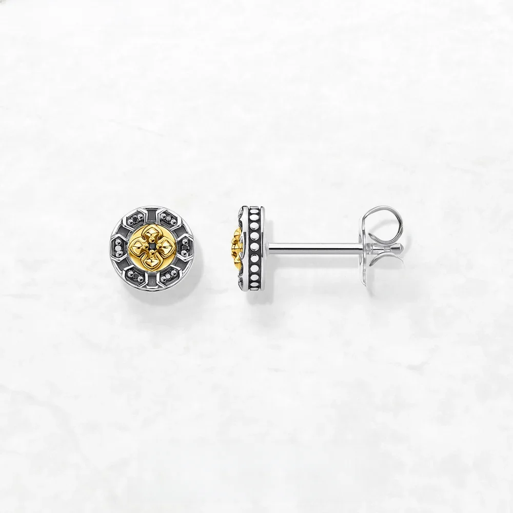 Ohr Studs Kreuz Schwarz Steine Gold Europa Stil Delicate Mythen Feine Jewerly Für Frauen Männer