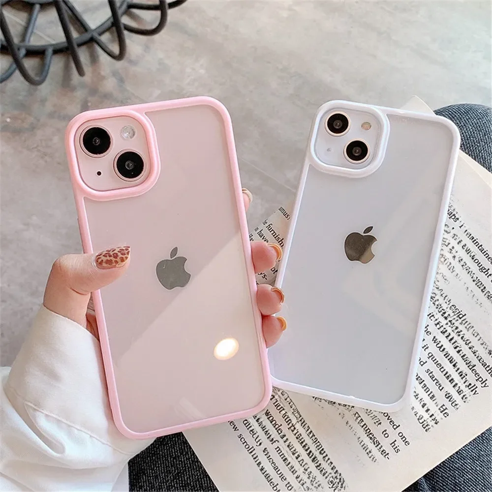 Doce à prova de choque silicone pára-choques caso do telefone para iphone 16 15 14 11 12 13 pro max