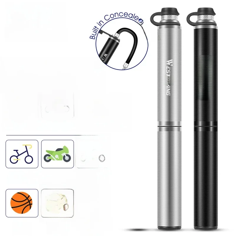 AliExpress West Biking WEST BIKING Portable Bicycle Pump 160PSI Mini Aluminum Alloy Bike Pump Schrader/Presta Valve Inflator MTB Road Bike Accessories