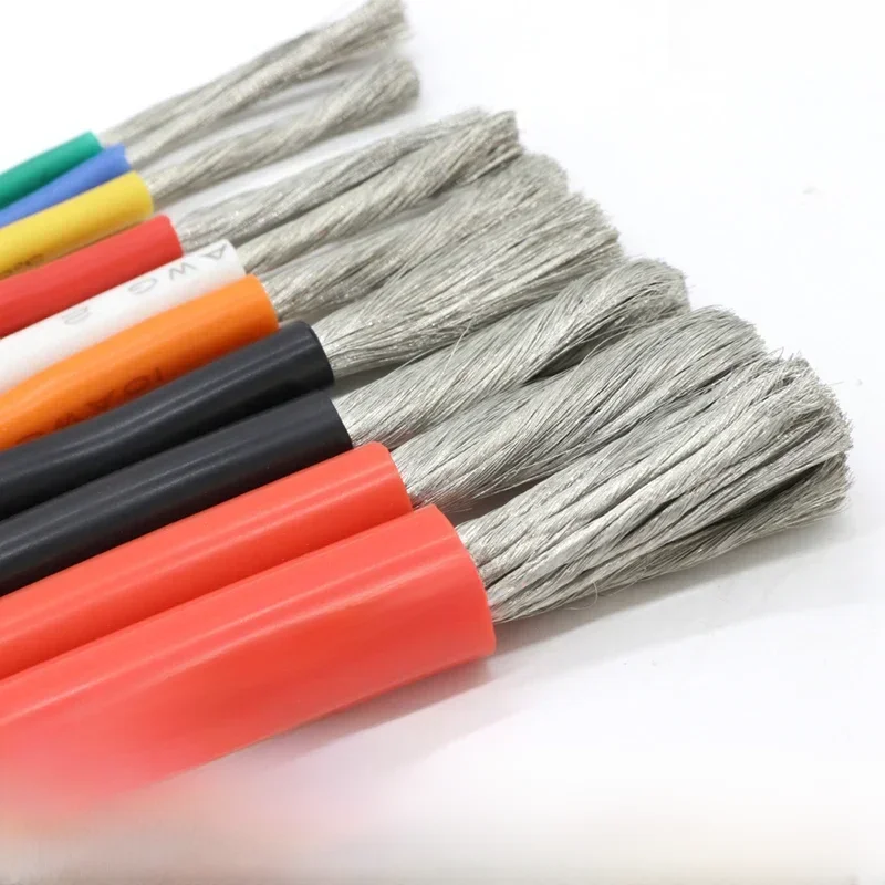 1M/5M Kabel żaroodporny 30 28 26 24 22 20 18 16 15 14 13 12 10 AWG Ultra miękki przewód silikonowy Wysokotemperaturowa elastyczna miedź — zdjęcie 2