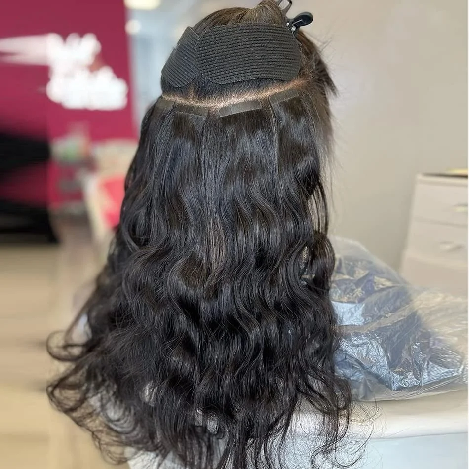 

Волнистая лента для наращивания человеческих волос 2,5 г/шт. Натуральное наращивание волос 40 шт. Двусторонние бесшовные невидимые клейкие утки кожи