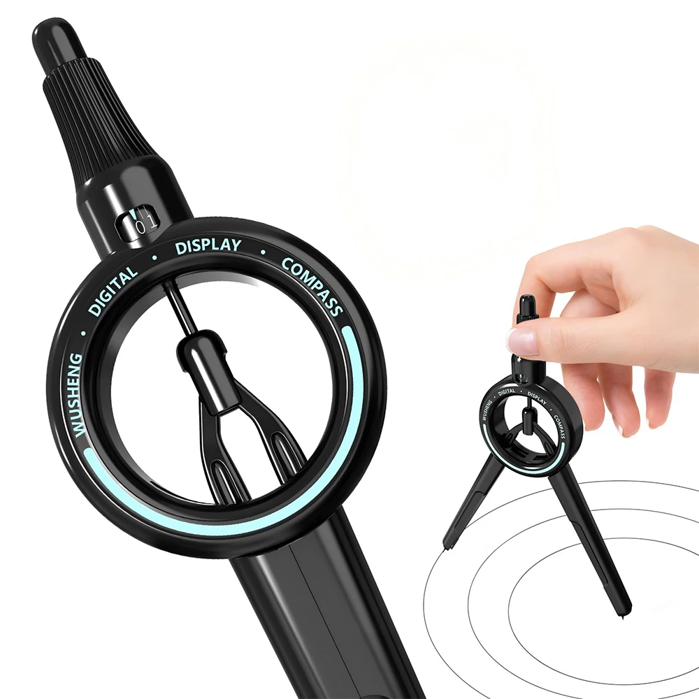 

Геометрический циркуль с видимым радиусом, совместимый с карандашами, школьные принадлежности, инструменты для черчения и рисования кругов для студентов