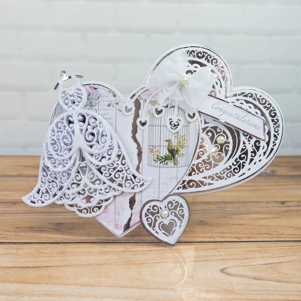 Adoring Affection Lost In Lace Heart Love Metal Cutting Dies Stamps Scrapbook Diary Decoration Embossing Template DIY Greeting