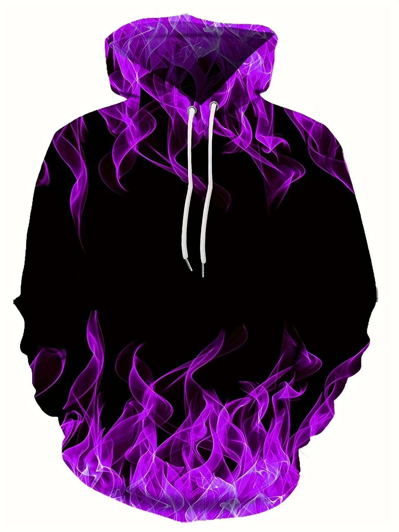 2024 Creative Flame 3D Print Hoodie, Cool Hoodies Mens,Spring Autumn Pullover Hooded Sweatshirt,Oversized Harajuku Y2k Clothes