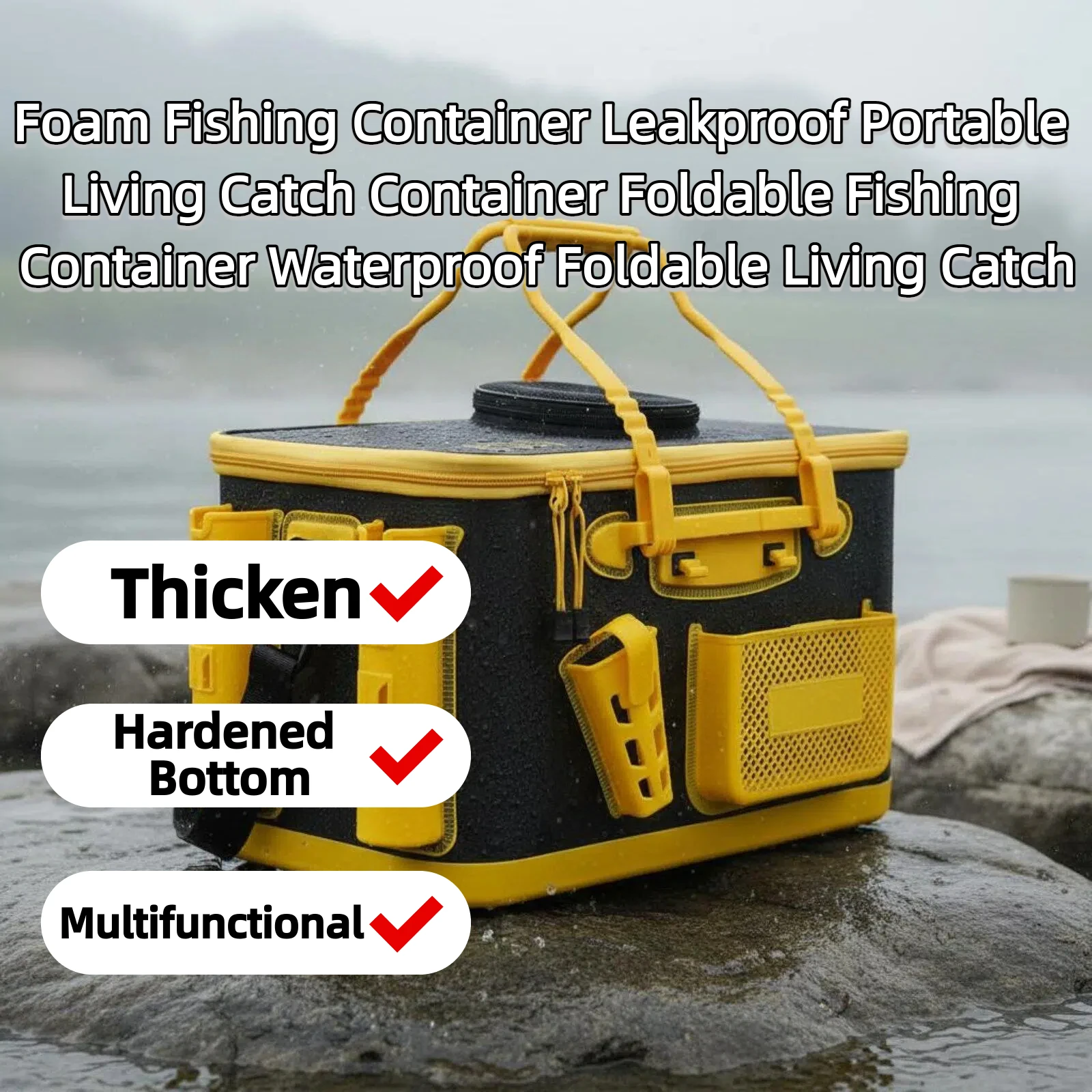 Foam Fishing Container Leakproof Portable Living Catch Container Foldable Fishing Container Waterproof Foldable Living Catch