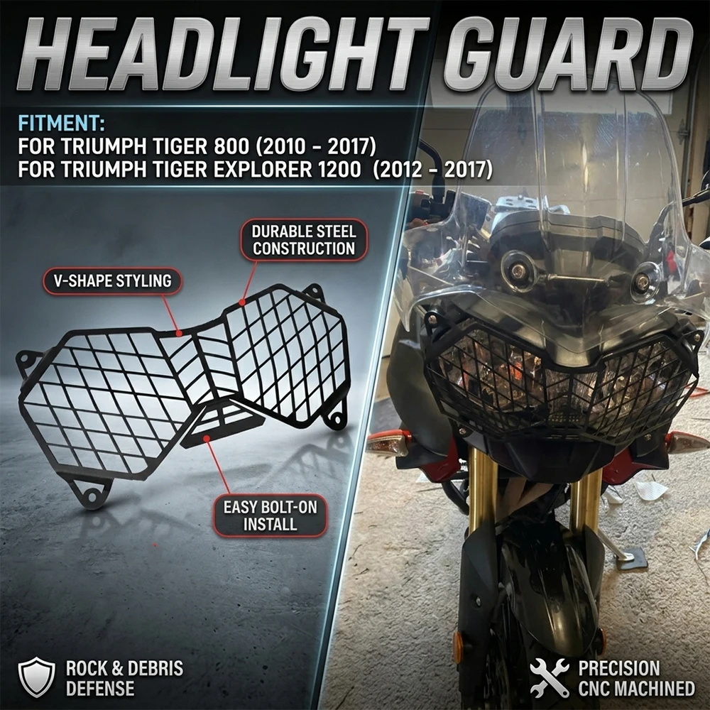 

For Triumph Tiger 800 1200 XC Explorer 1200XC Motorcycle Headlamp Grill Mesh Guard Grille Protection Cover Accessory