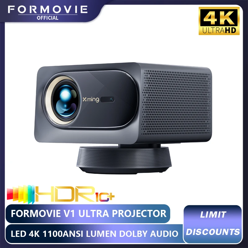 Formovie Xming v1 Ultra проектор Native 4K лазерный кинотеатр портативный мини-светодиодный проектор 2 + 32 ГБ 700 CVIA люмен Dolby аудиопроектор