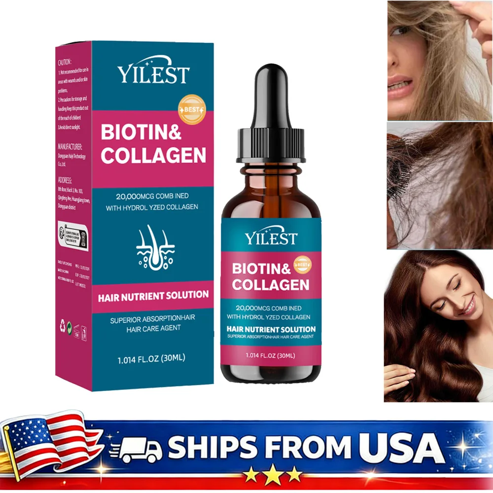 

Масло для волос с биотином и коллагеном: укрепление, восстановление поврежденных волос, глубокое питание, разглаживание, устранение пушистости, улучшение блеска, здоровый уход за волосами.