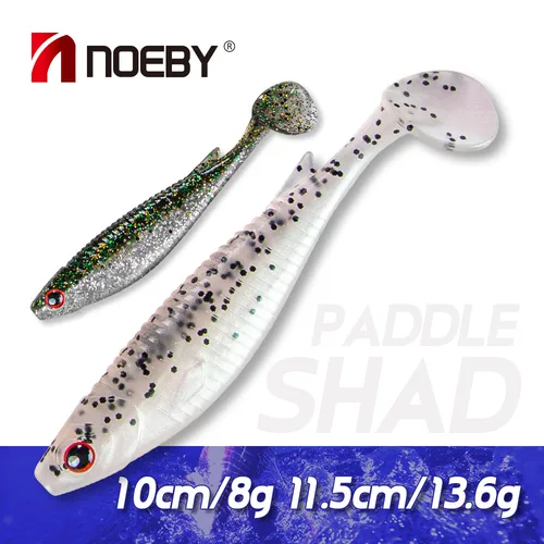 Noeby-señuelo suave de silicona, 10cm, 11,5 cm, paleta de cebo Swimbait, sábalo, Wobbler, cebo Artificial suave para Lucio, perca, señuelo de pesca
