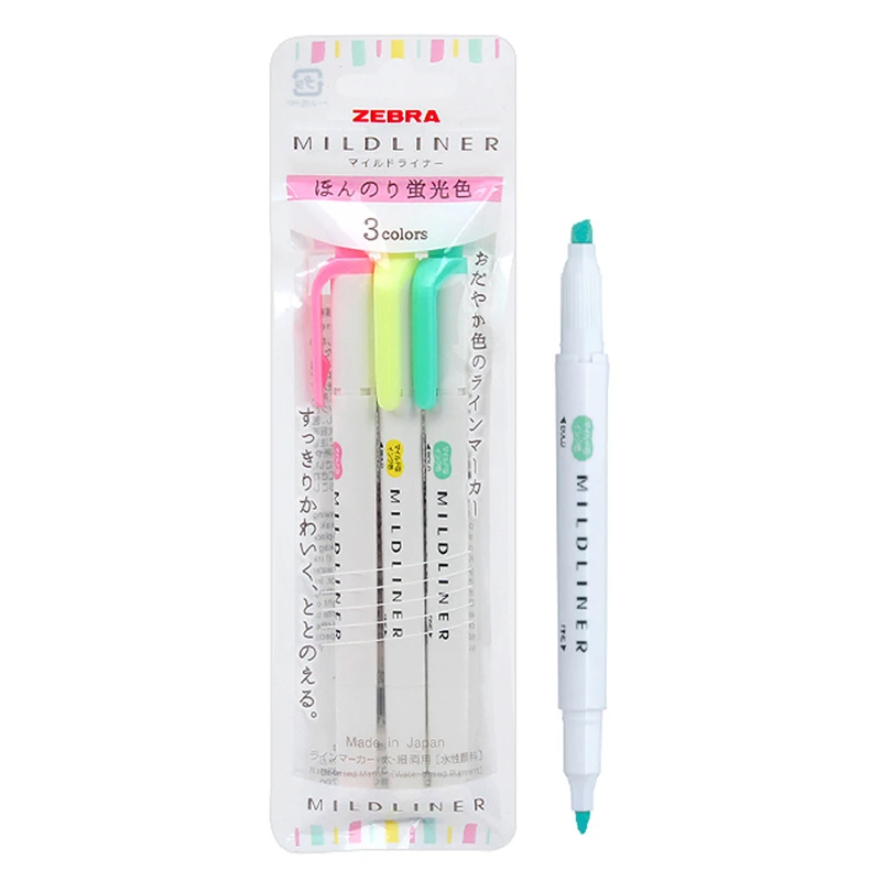 Zebra mild liner set zebra mild liner highlight pen two-side round tip set