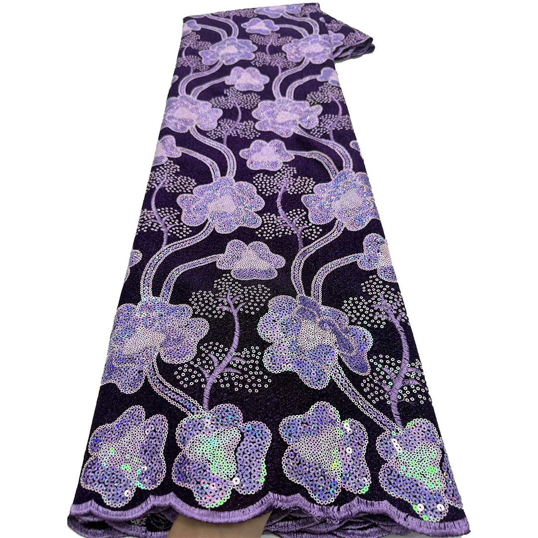 Velvet Fabric Embroidery - 2026 New African Velvet Lace Fabric