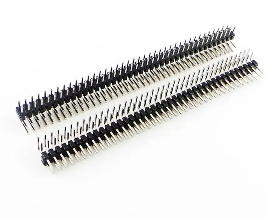 10 sztuk/partia 2.54mm złącze pin header męski dwurzędowy kątowy 2*40 pin — zdjęcie 2