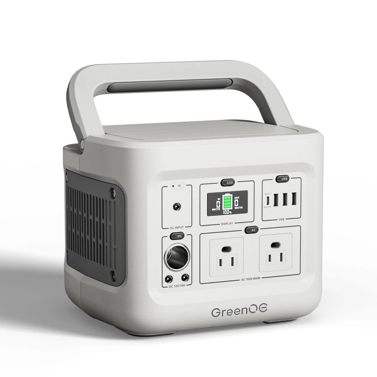 

GreenOE 400W 299Wh Portable Power Station LiFePO4 Battery UPS 1 Hour Charge 400W Input MPPT Solar for Camping Home