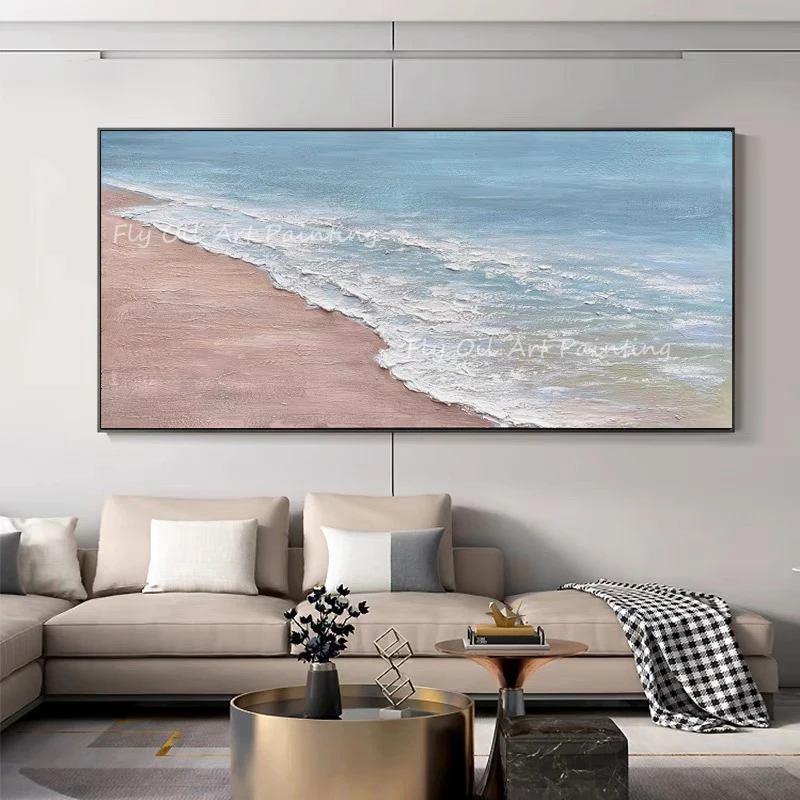 

Handmade ocean sea Oil Painting Modern Abstract Wall Decorative Canvas Art Pictures for living room as a gift