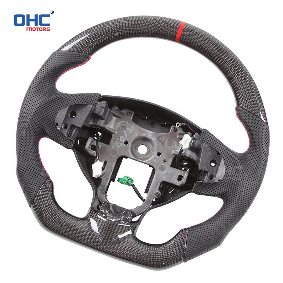 OHC Motors 100% Real Carbon Fiber Steering Wheel for Mitsubishi L200 Sportero Triton 2005 - 2014 Montero Lancer Outlander