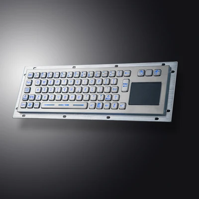 68 Keys USB LED Metal Backlit Waterproof Industrial Keyboard Touchpad IP65 Kiosk Medical Rugged Keyboards With Backlight