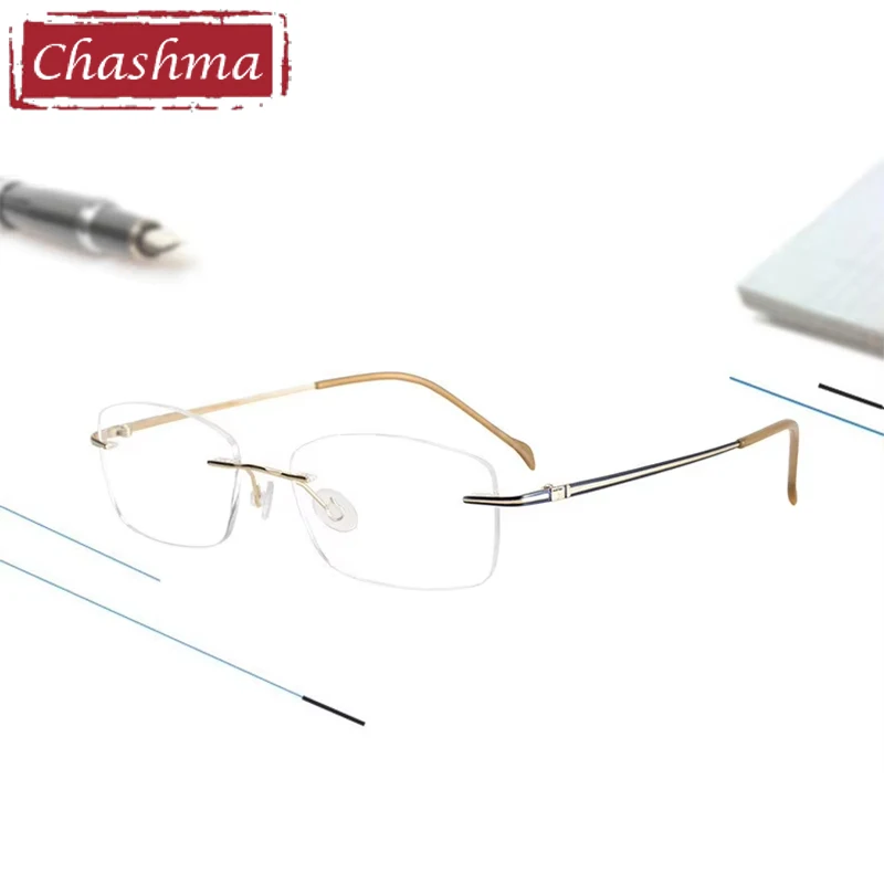 

Chashma Prescription Glasses Pure Titanium Optical for RX Crystal Progressive Men Women Spectacles Eyewear No Fading No Rust