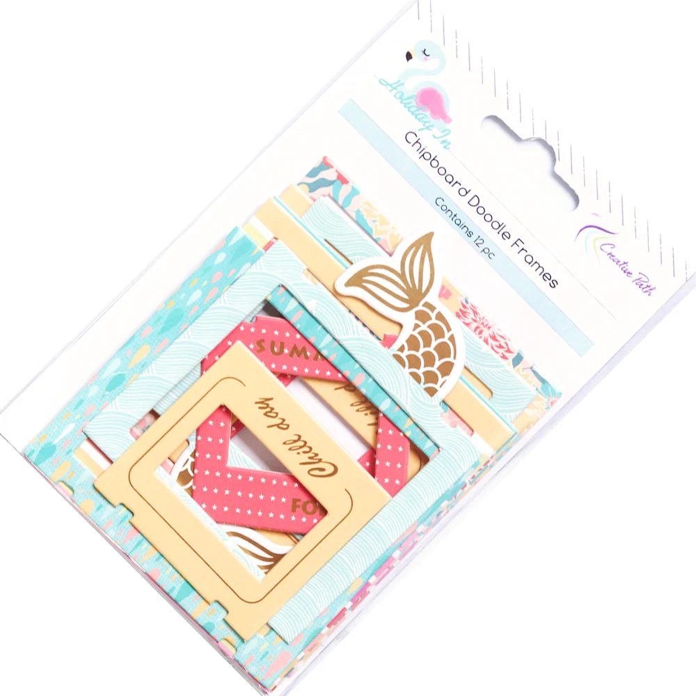 Creative Path Hollow Square Journaling Scrapbooking-Rahmenaufkleber „Holiday In“-Aufkleber aus selbstklebender Spanplattenrahmenfolie für DIY-Bastelarbeiten – Detail 9