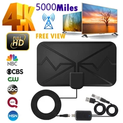 5000 Miles TV Antenna 1080P 4K 25DB HDTV Indoor Digital Amplified TV Antennas Free NBC With High Gain Booster