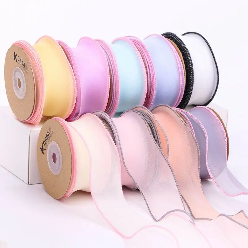 9 Yards 40MM Mining edge Chiffon Ribbon DIY Handmade Materials Headwear Hair Bow Shoes clothing sewing accessories home crafts