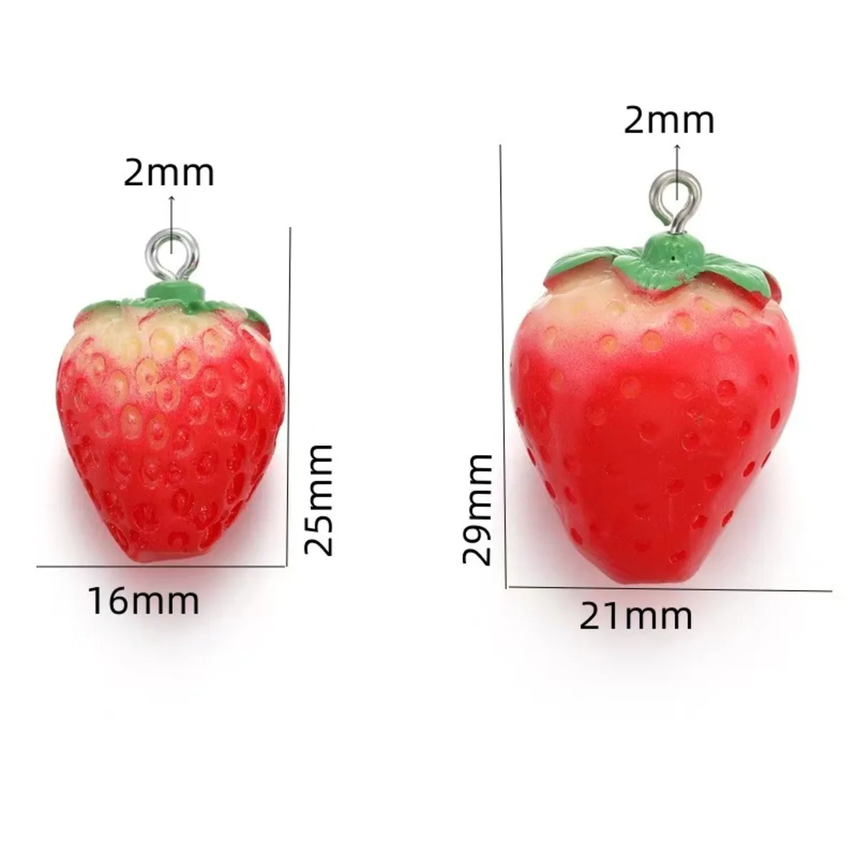 10pcs Strawberry Resin Pendant Charms Fruit Fashion Pendant DIY Earrings Jewelry Accessories image 4