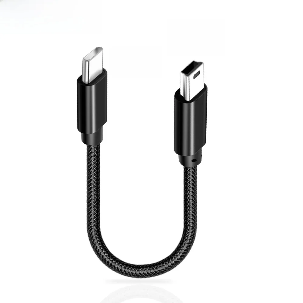 Typ C auf Mini-USB-Kabel Ultrakurzes USB C auf USB Mini-5-Pin-Ladedatenkabel für MP3 MP4 GPS-Kamera Dash Cam HERO 3+