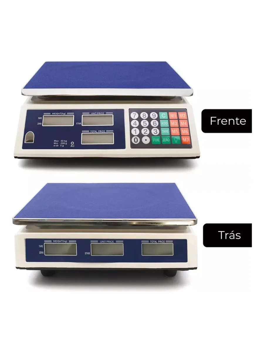 SKYTUR Balança Eletrônica Digital Comercial 40kg Precisão de Frutas Vegetais Carne Alimentos - ENVIO RÁPIDO PARA TODO BRASIL