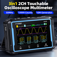 2C53p Dual Channels Digital Oscilloscope 3 in1 Touch Screen Oscilloscope+Digital Multimeter+Signal Generator 50MHz 250 Ms/S