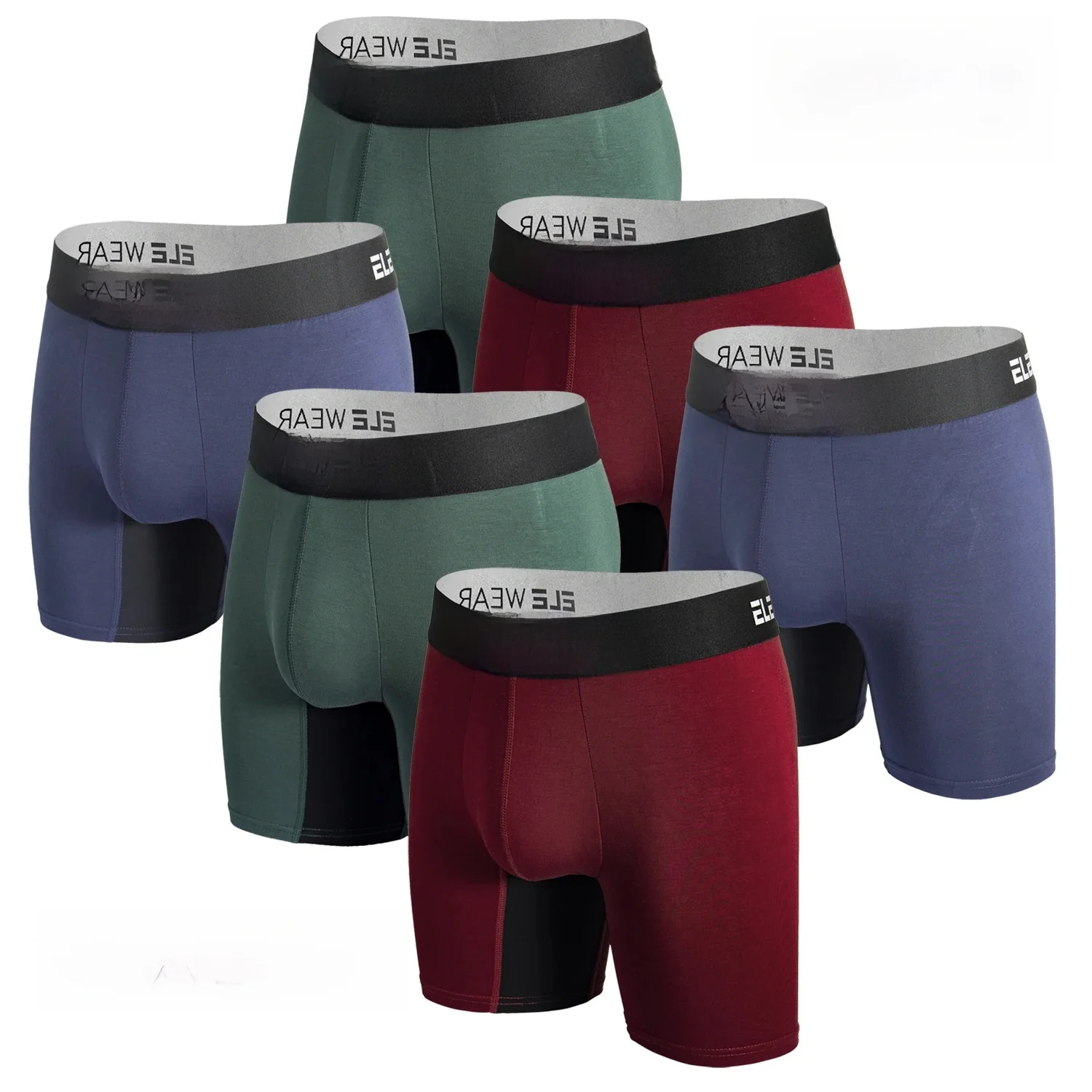 6 Stuks Bamboe Mannen Ondergoed Boxers Ademend Heren Boxershorts Heren Slipje Onderbroek Plus Size Mode Boxers Slips Trunks - afbeelding 2