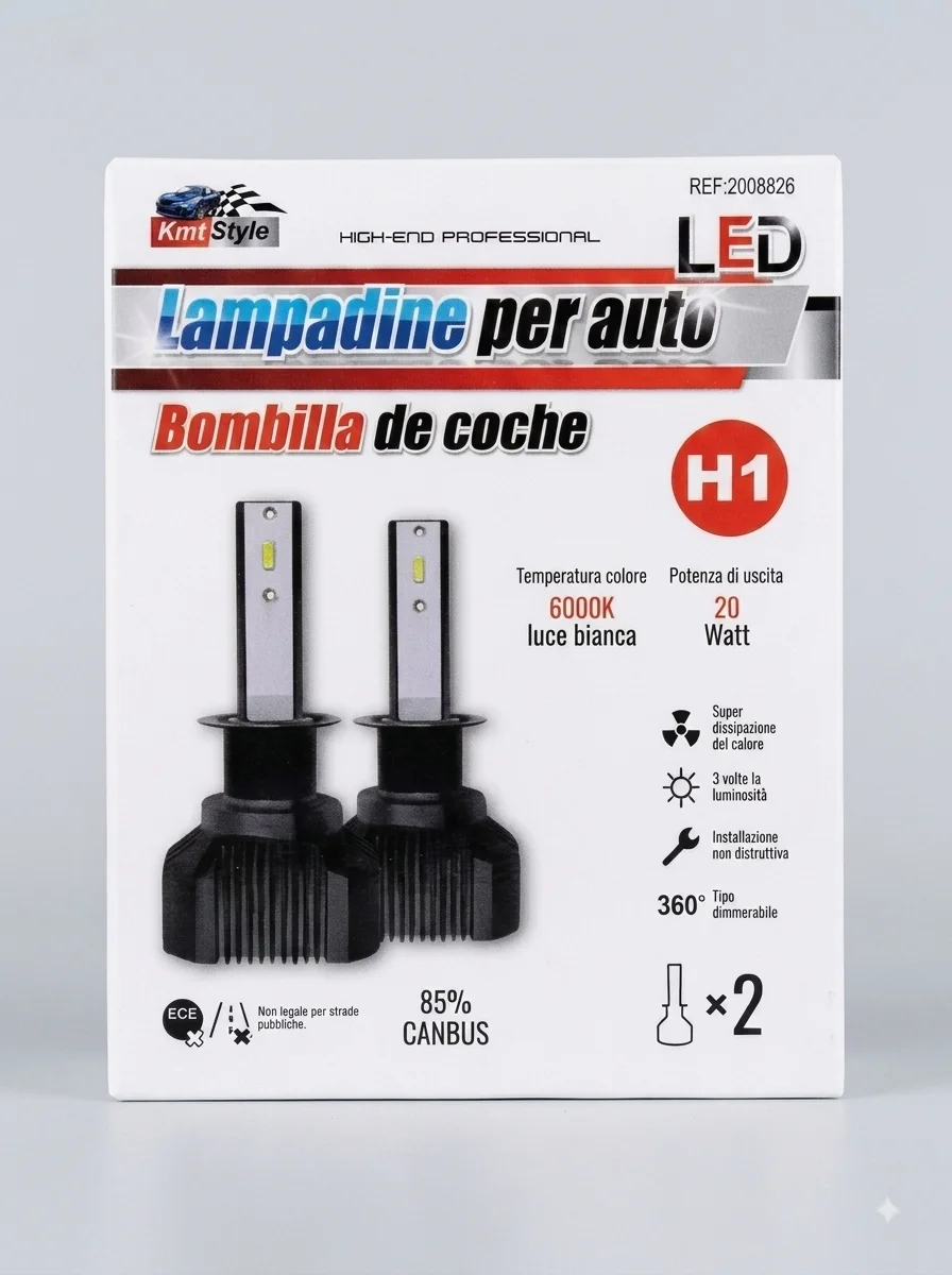 H1 Led Autokoplamp H1 Led Koplampset H1 Led Mistlamp 6000K Witte Autolamp Led Canbus Plug and Play Autoaccessoires H1 Mistlamp