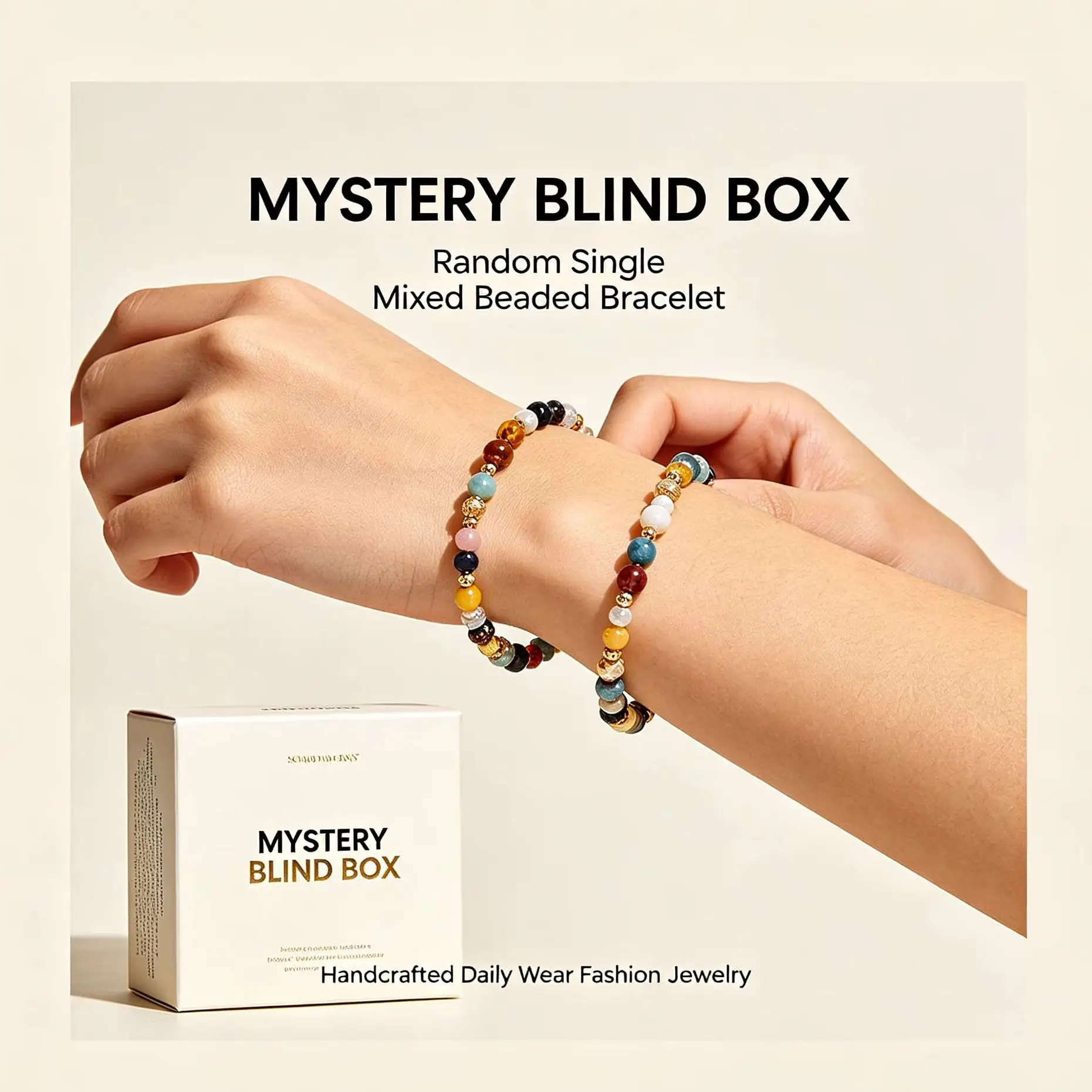 Mystery Blind Box Random Single Mixed Beaded Bracelet Handcrafted Daily Wear Fashion Jewelry