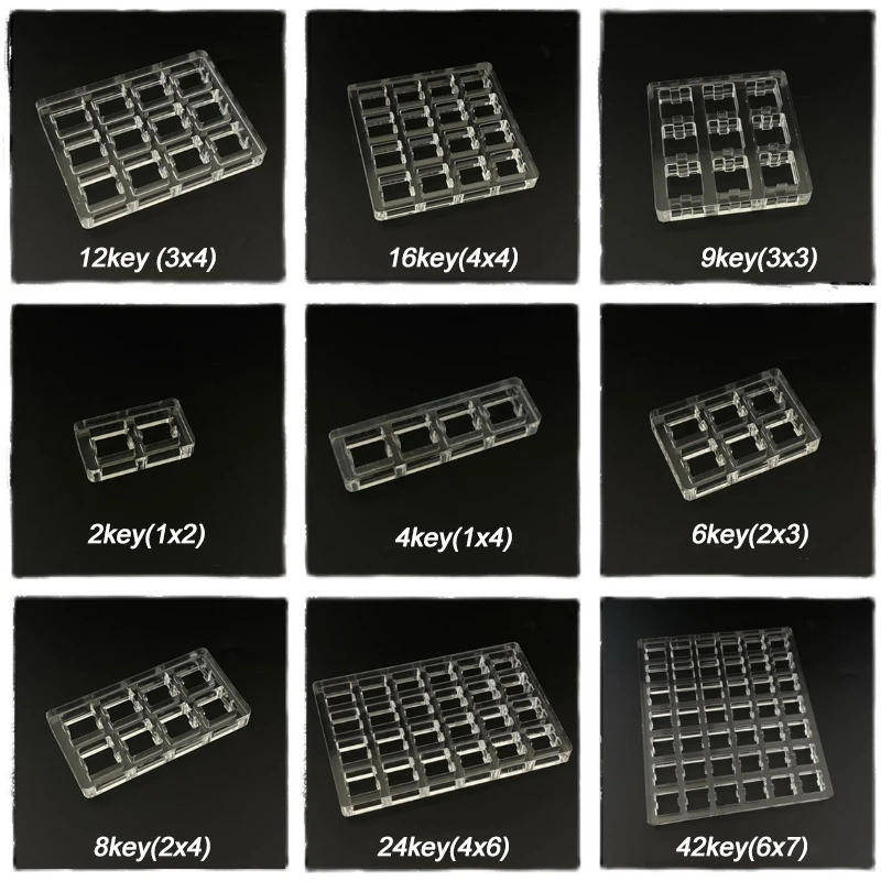 Switch Tester Base Acrylic Switch Tester Plate For Cherry MX Switch Storage Display Board Tester Base 1X2 3X3 3X4 4X4 4X5 6X5