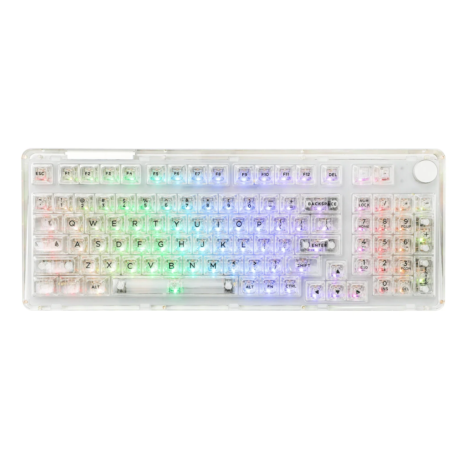 KiiBOOM Phantom 98 98-klawiszowa klawiatura mechaniczna z akrylowym mocowaniem Gasket, z możliwością wymiany przełączników podczas pracy (Hot-swappable), przewodowa/bezprzewodowa Bluetooth 5.0/2.4GHz — zdjęcie produktu 7