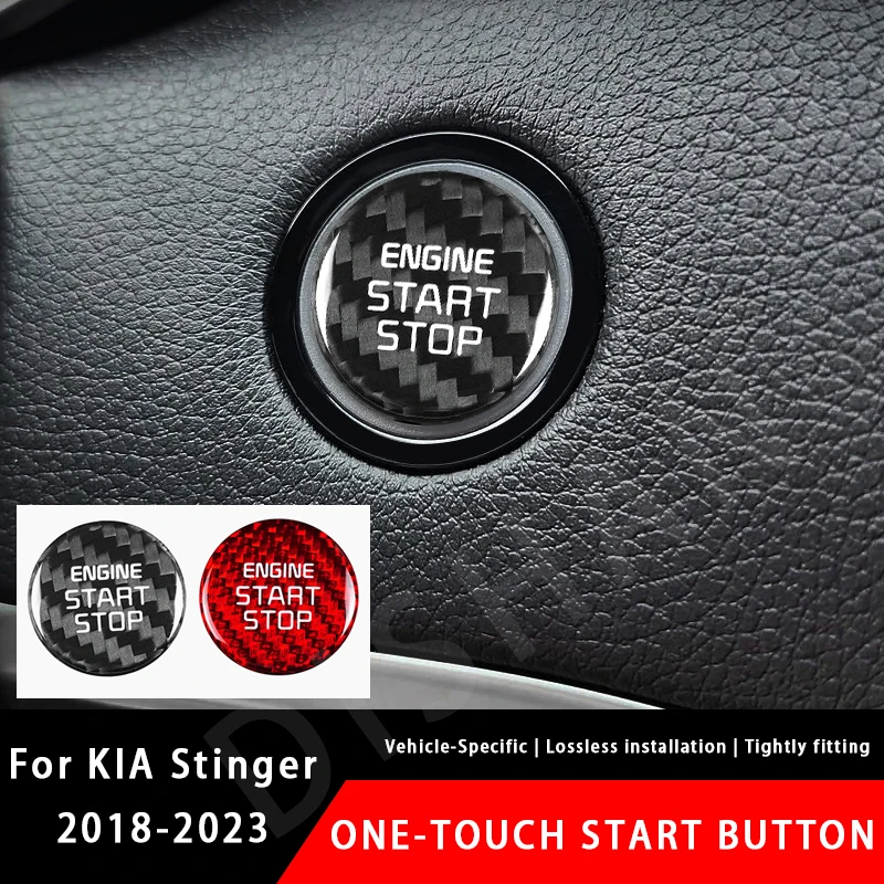 

Real Carbon Fiber Styling Sticker Car Start Stop Engine Switch Button Cover Trim Auto Accessories For KIA Stinger 2018-2023