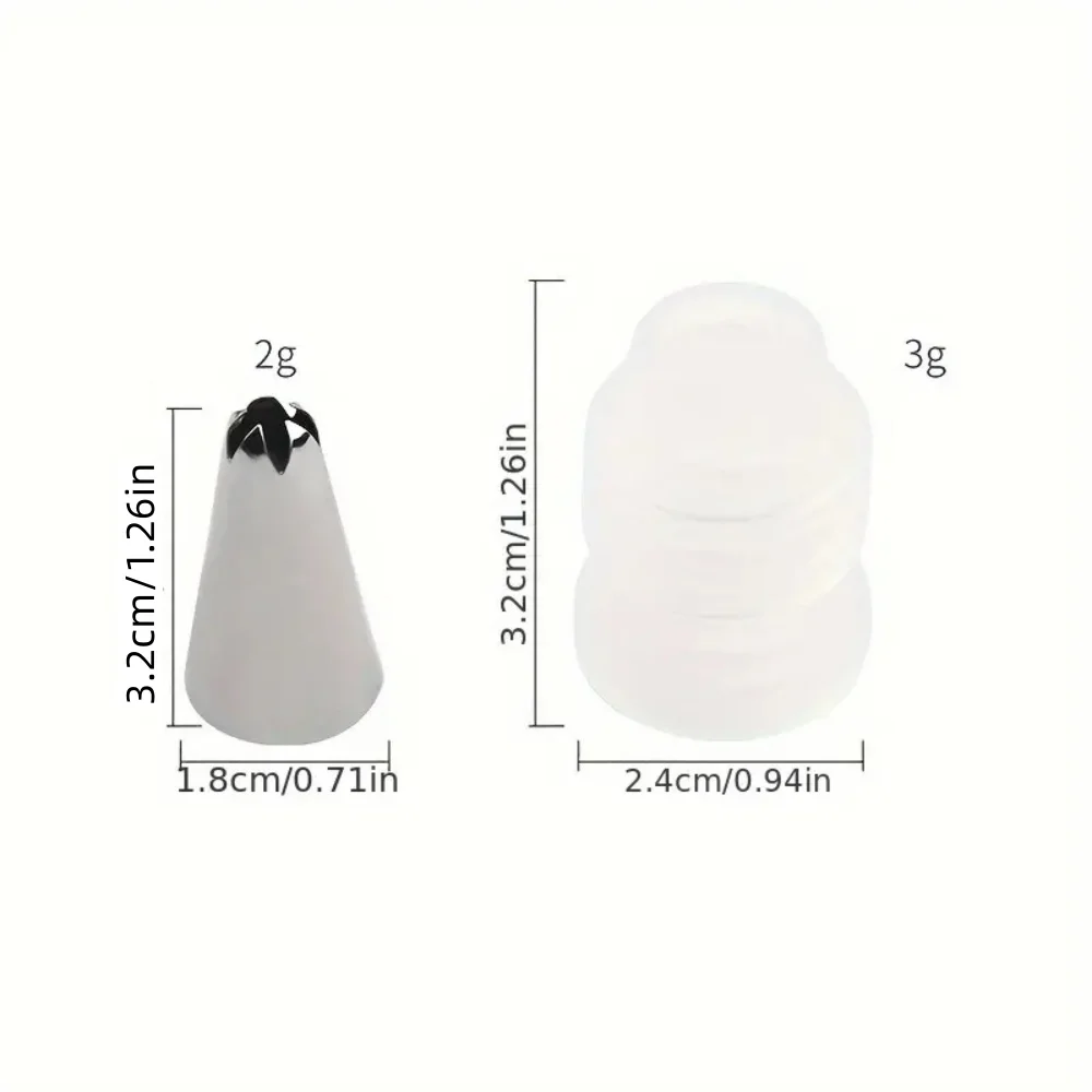 12/24Pcs Cream Nozzles Pastry Socket Large Cupcake Paper Cups Cream Nozzles Cake Decorating Tools for Pastry Piping Bag Baking