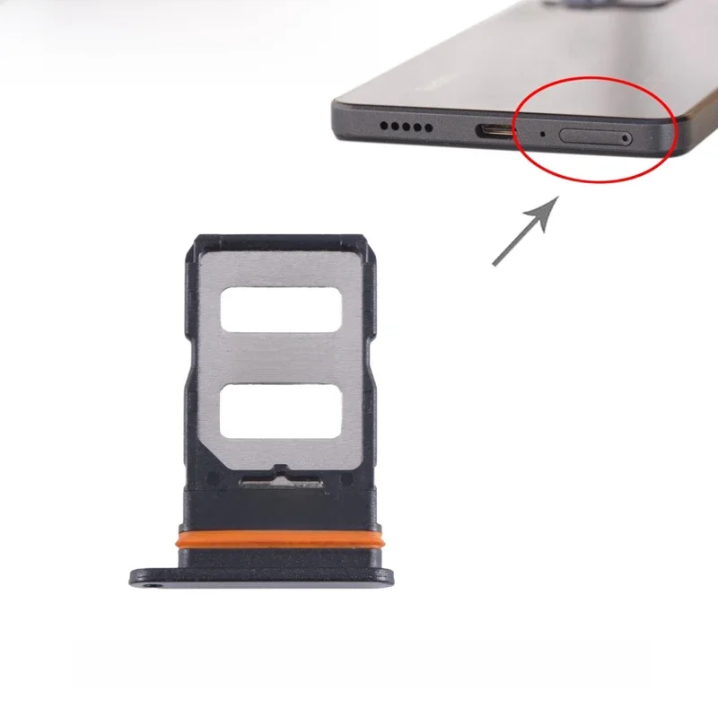 Dual SIM Card Tray For Xiaomi Redmi Note 12 Pro 5G Phone SIM1 + SIM2 Card Tray Adapter Replacement Part